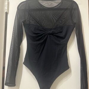 Abercrombie Black Mesh Bodysuit